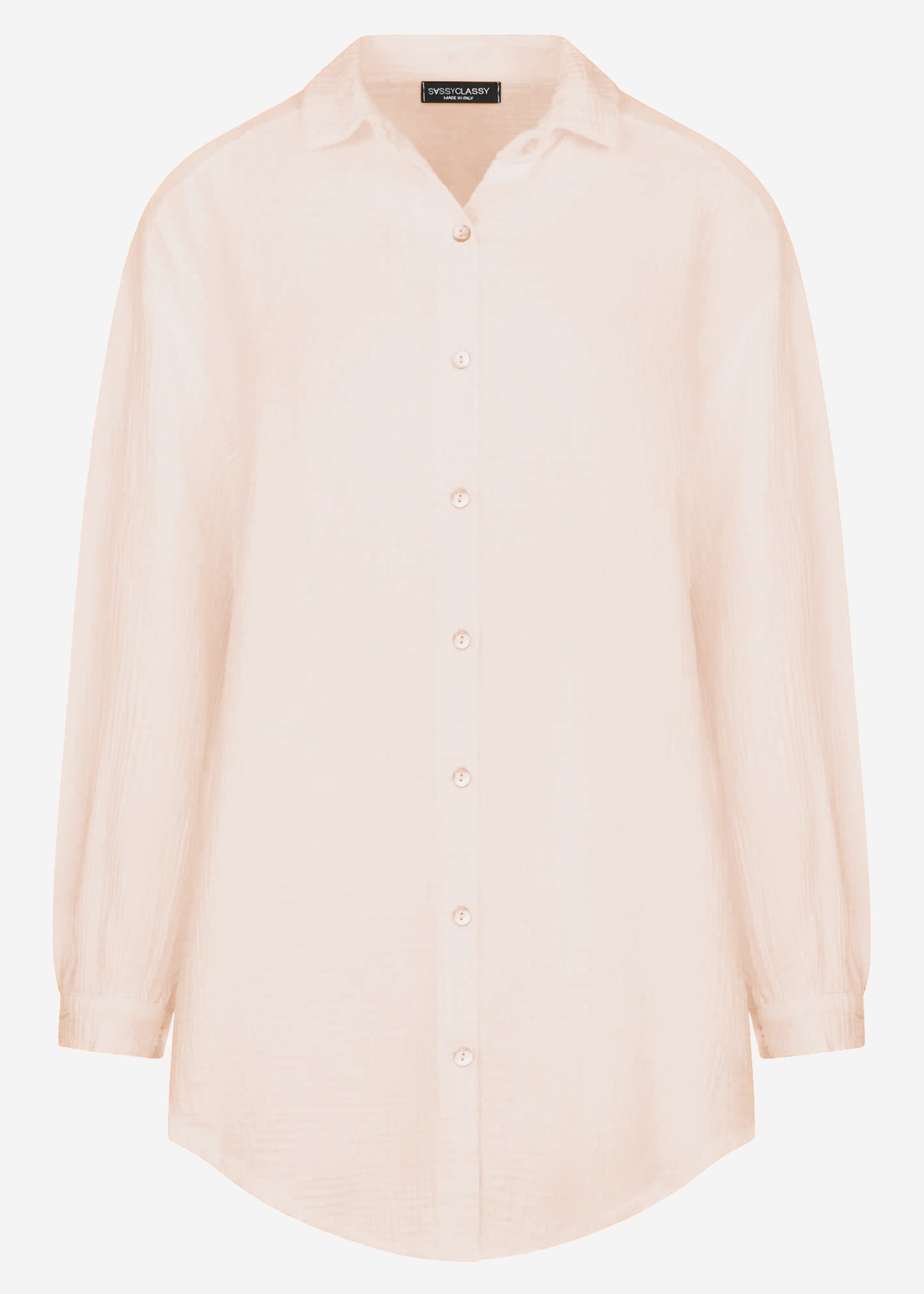 Muslin blouse oversize, light beige