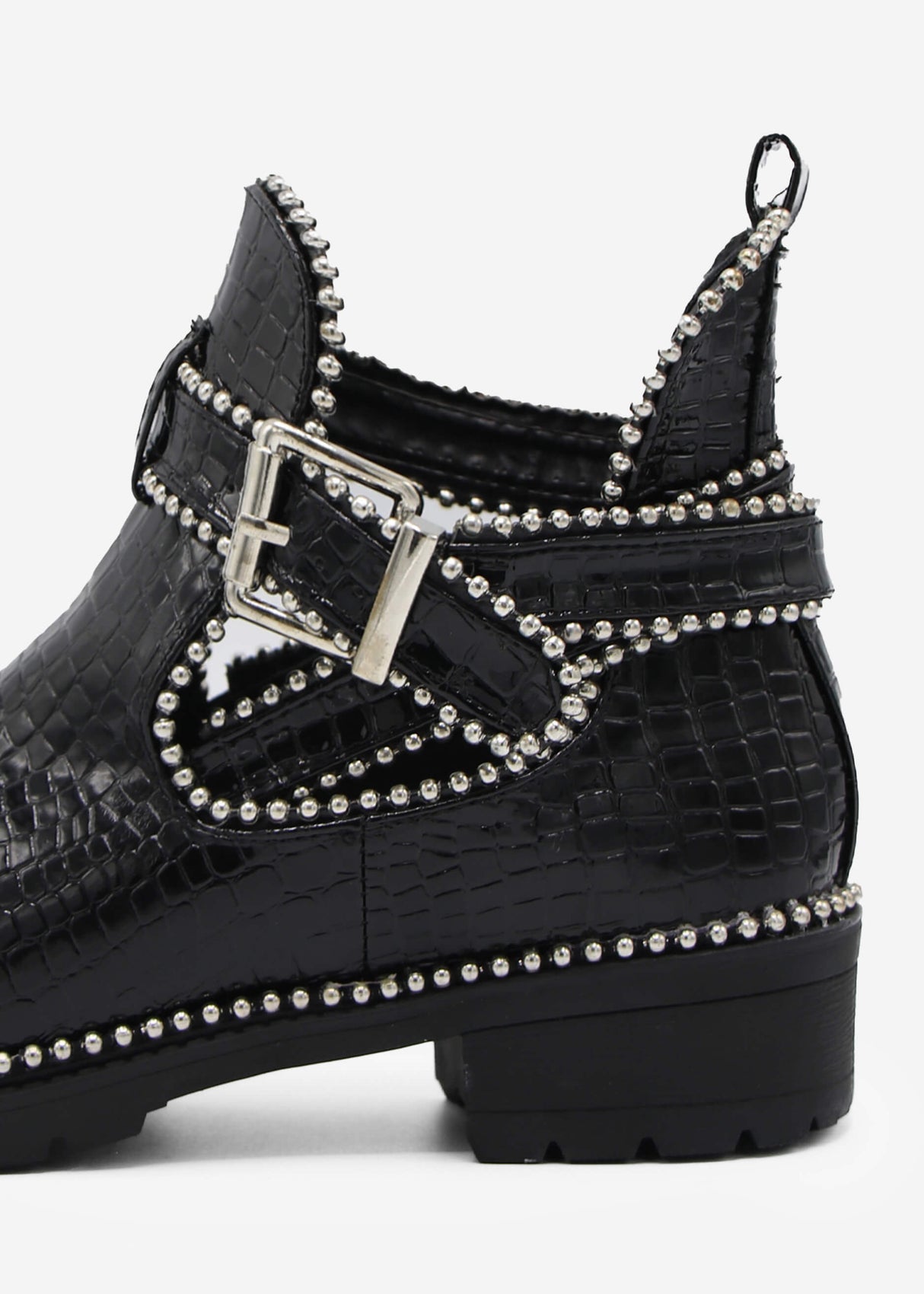 Cut-out booties, black