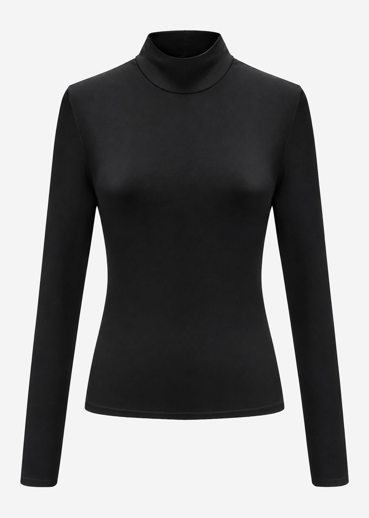 Long-sleeved turtleneck shirt - black