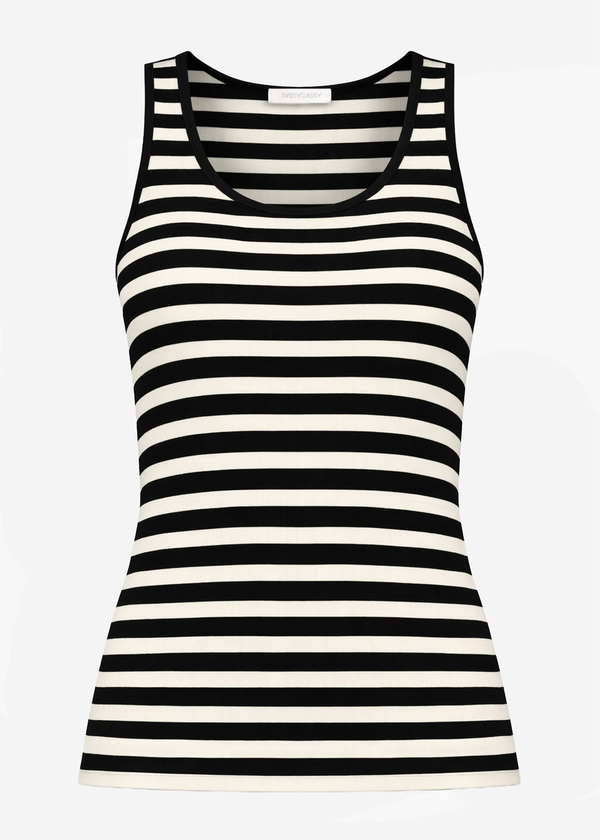 Striped tank top - black-off-white