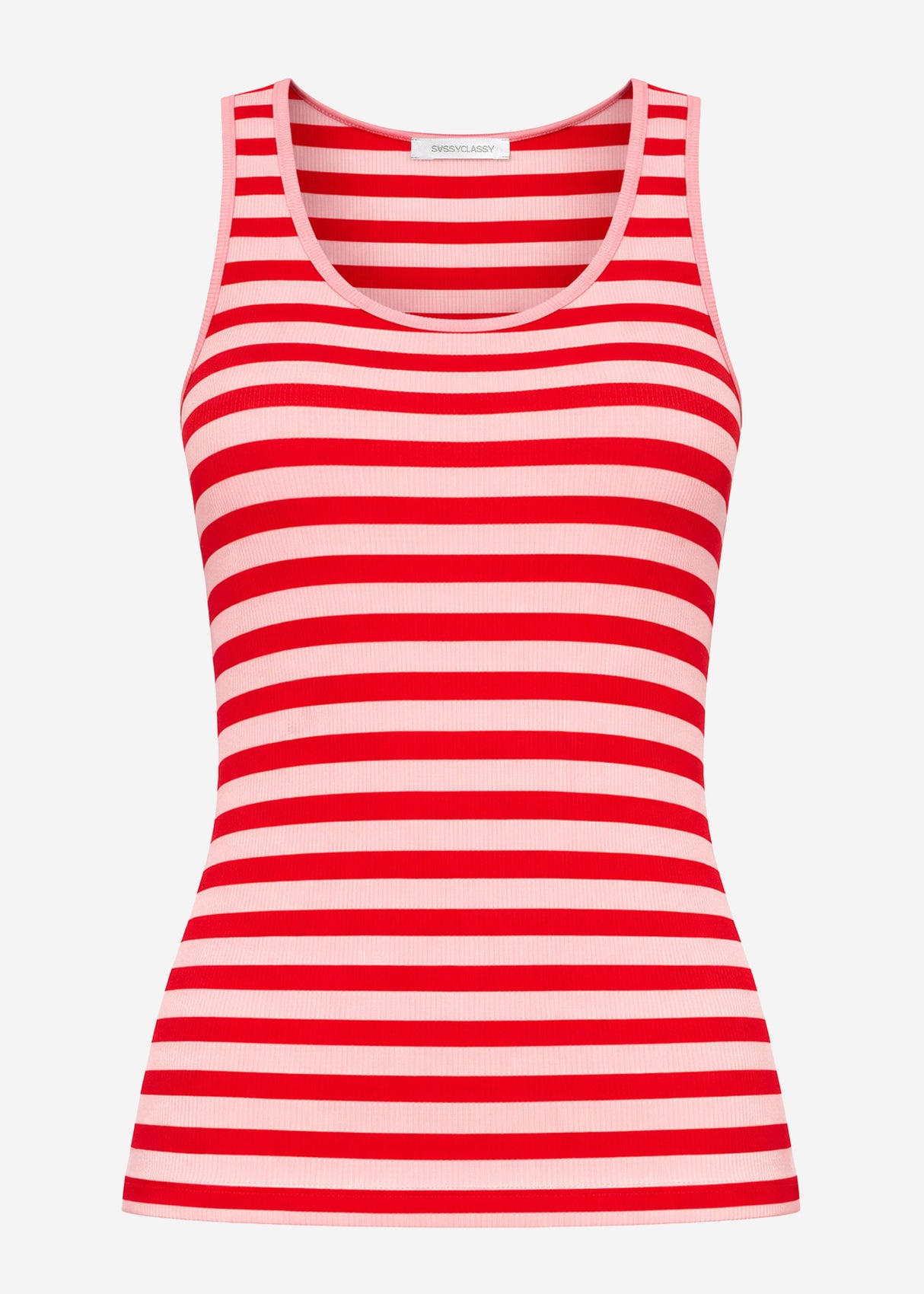Striped tank top - pink-red