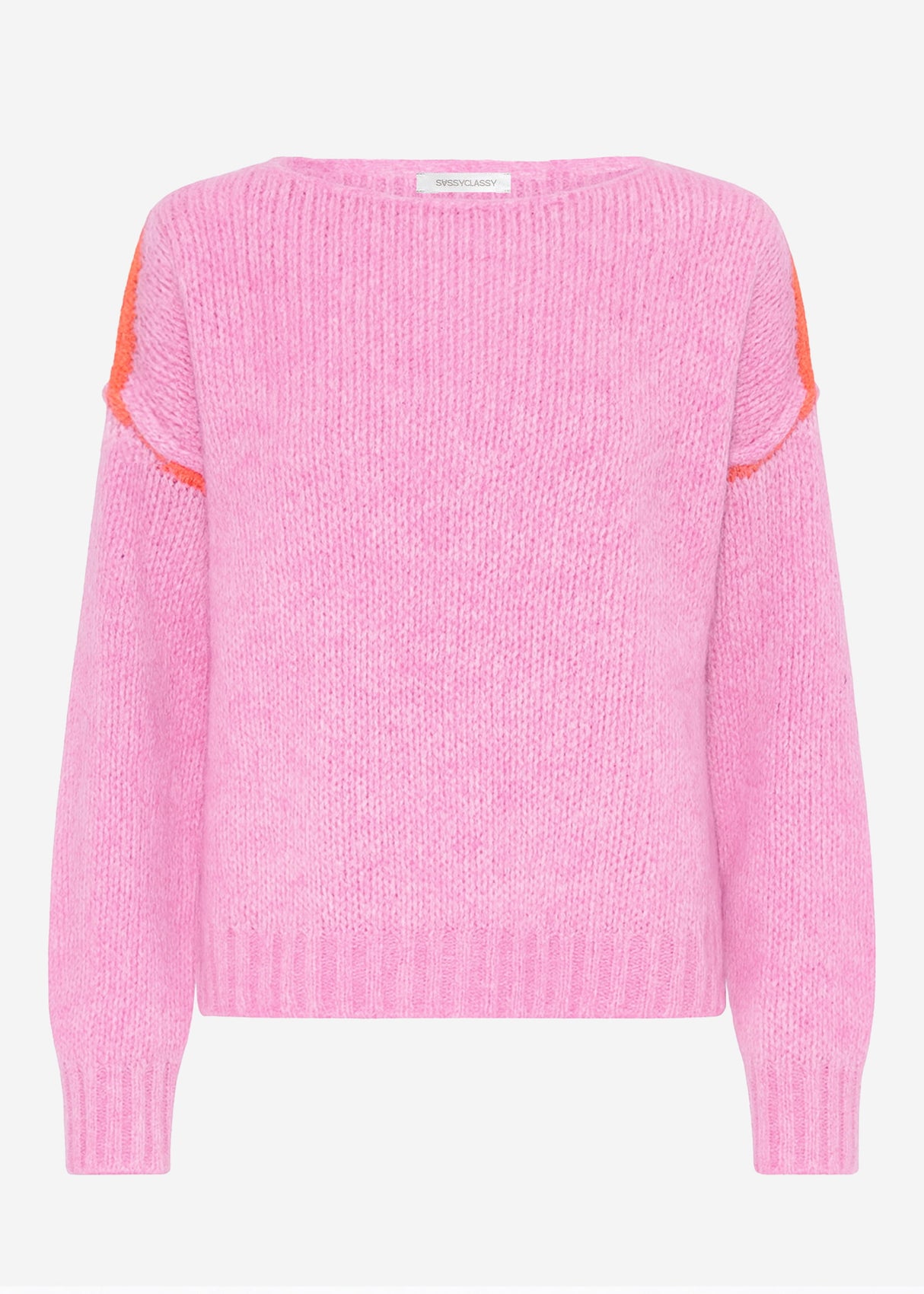 Sweater with contrast stitching - pink