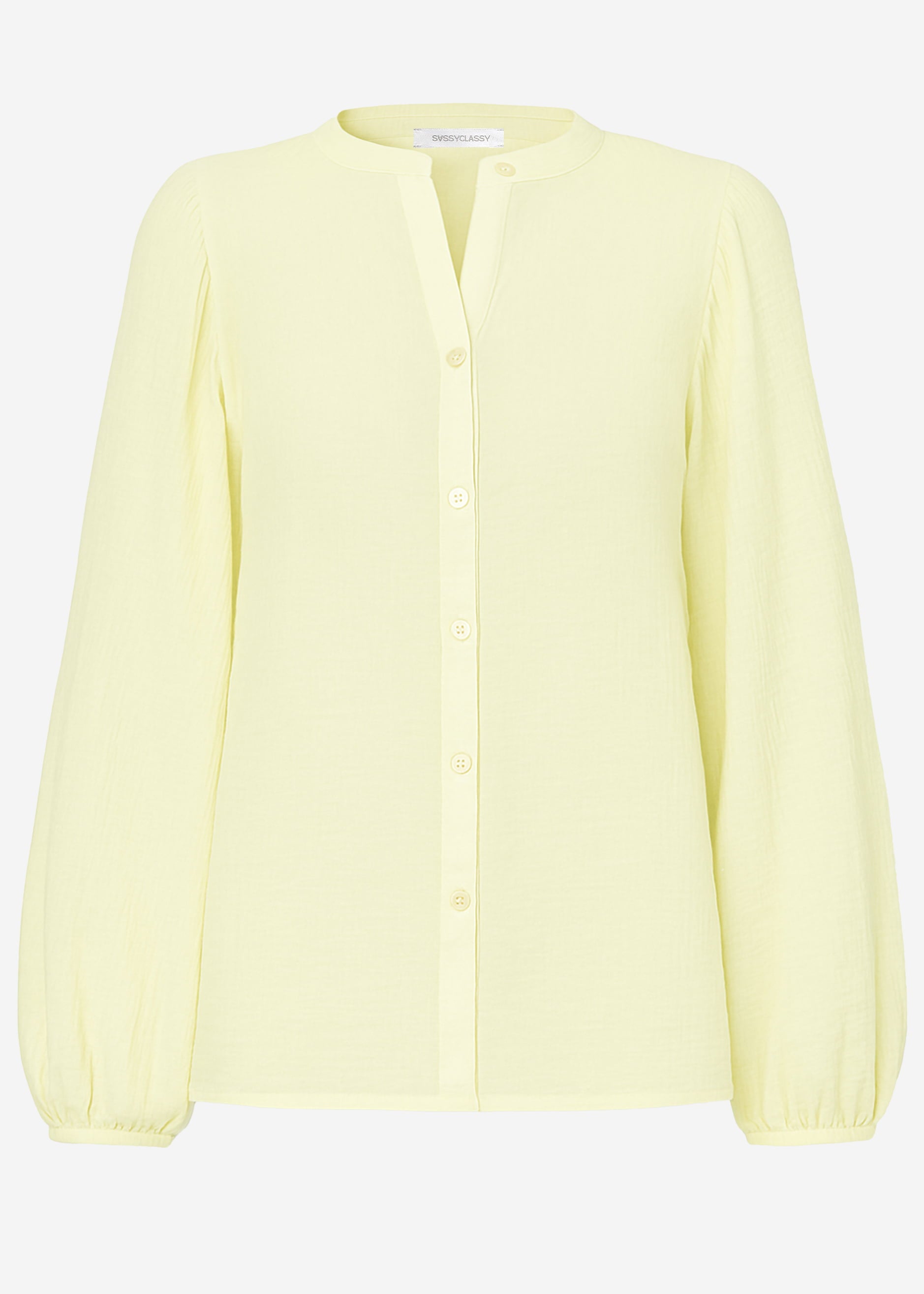 Musselin Bluse mit Fledermausärmeln - buttergelb