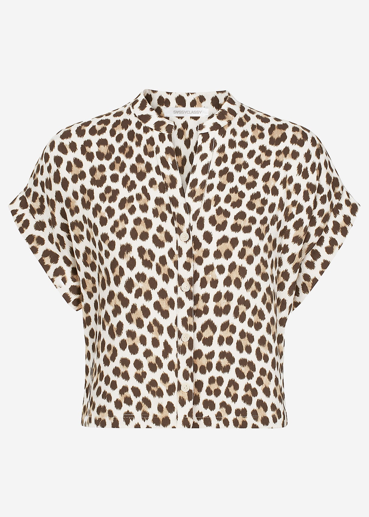 Musselin Blouse with Leo-Print-off-white brown