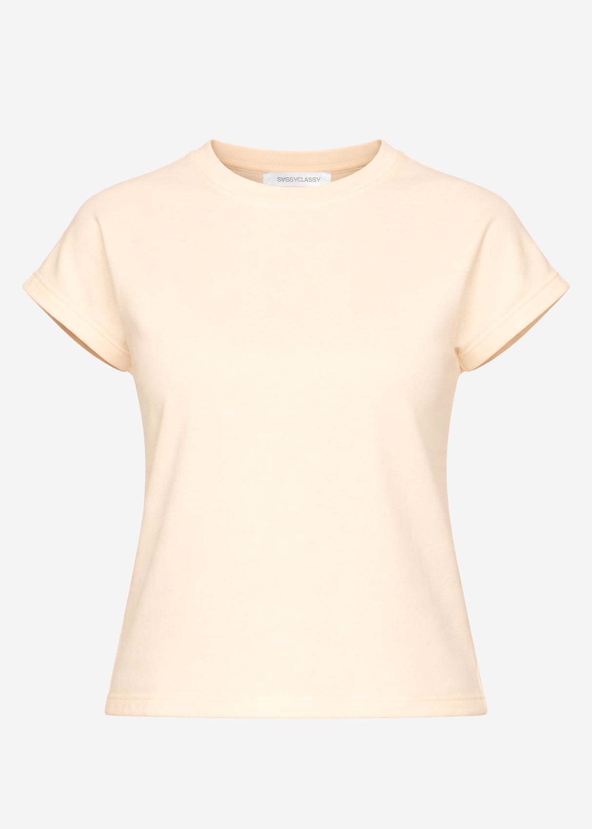 Kurzarm Sweatshirt aus French Terry - buttergelb