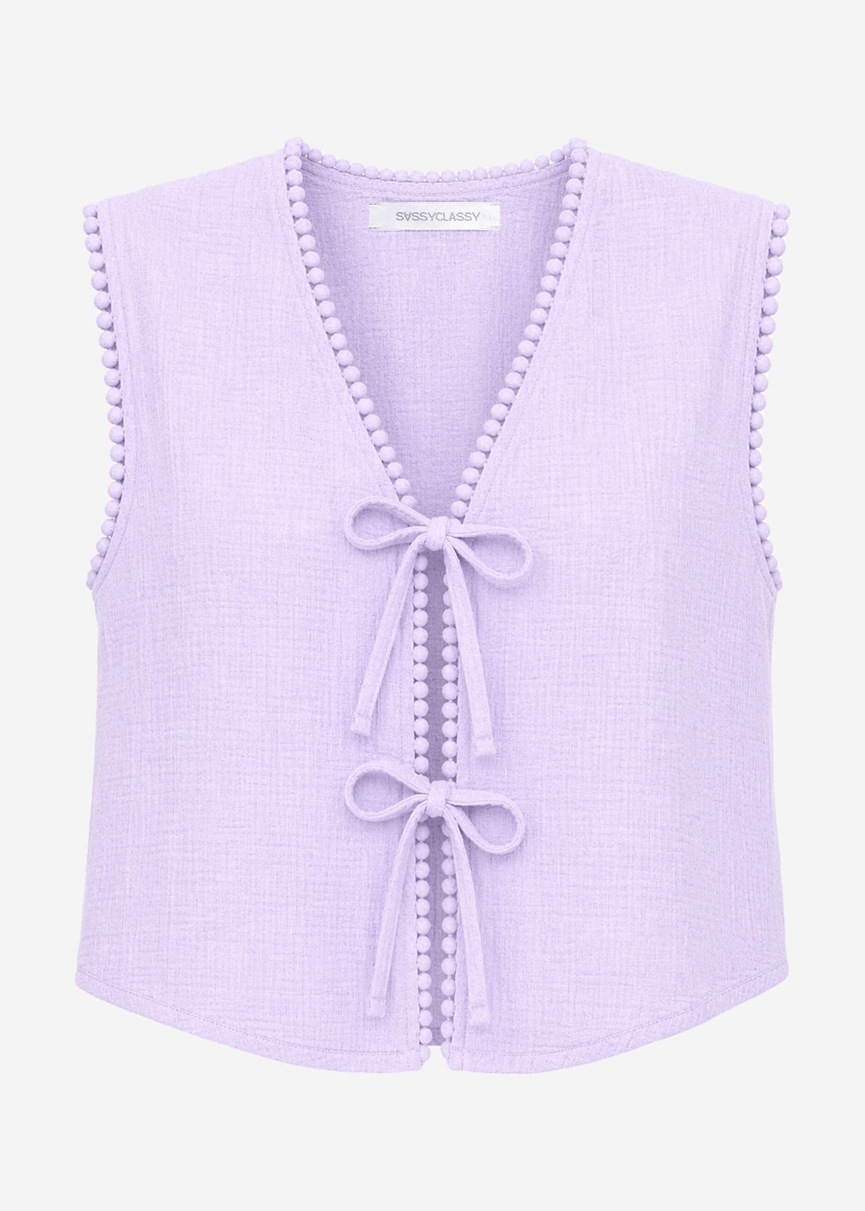 Musselin top with loops - lilac