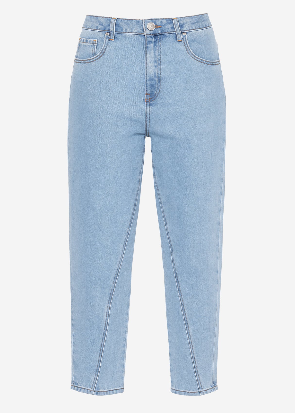 Highwaist Jeans mit Ziernaht - hellblau