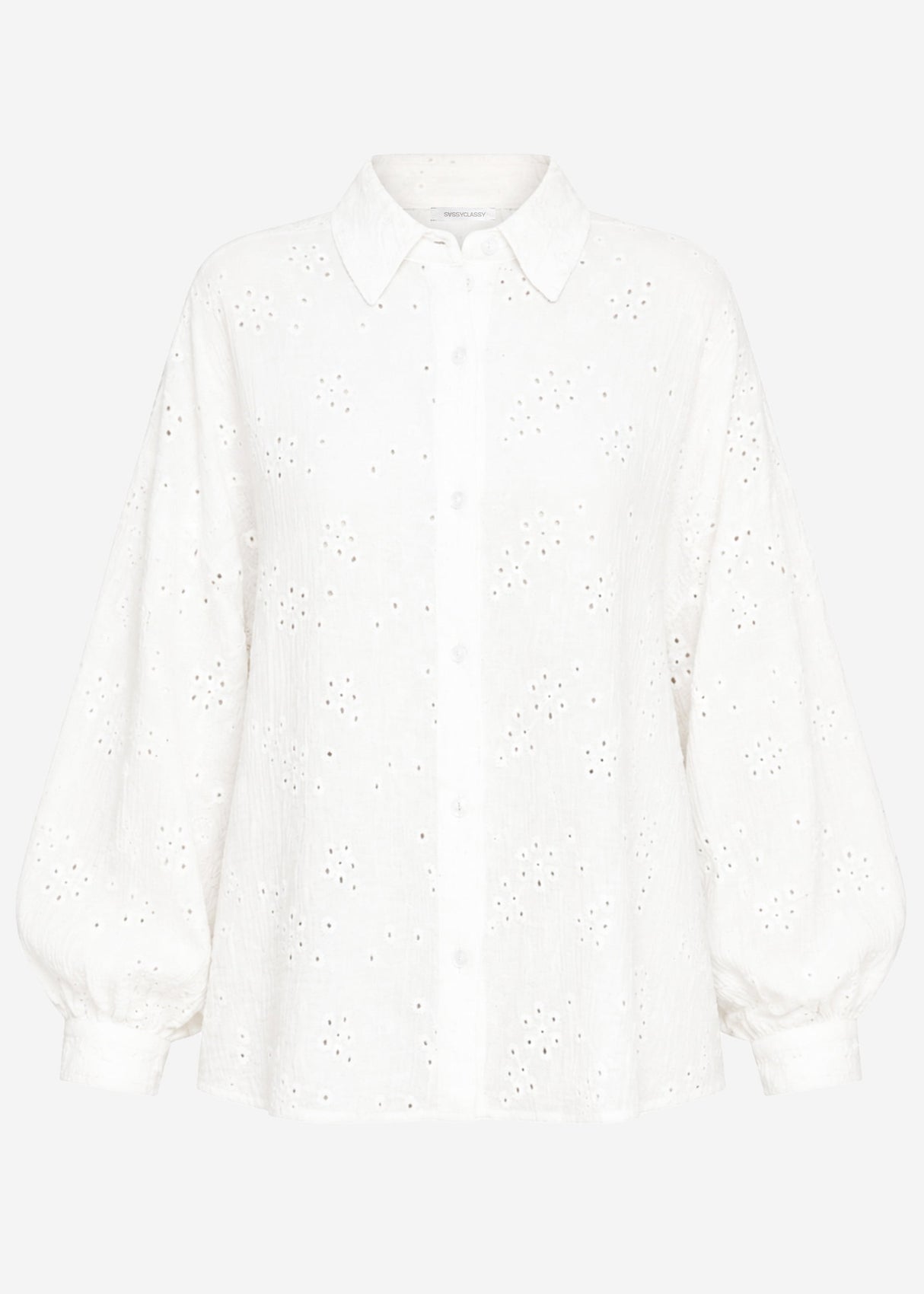 Musselin Bluse mit Lochstickerei - offwhite