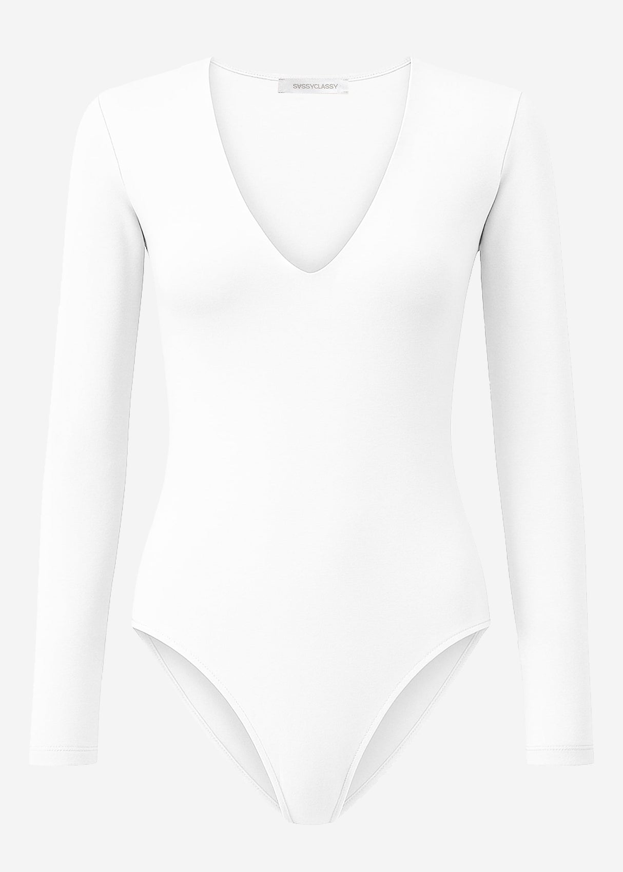 Long arm body with a V -neck - white