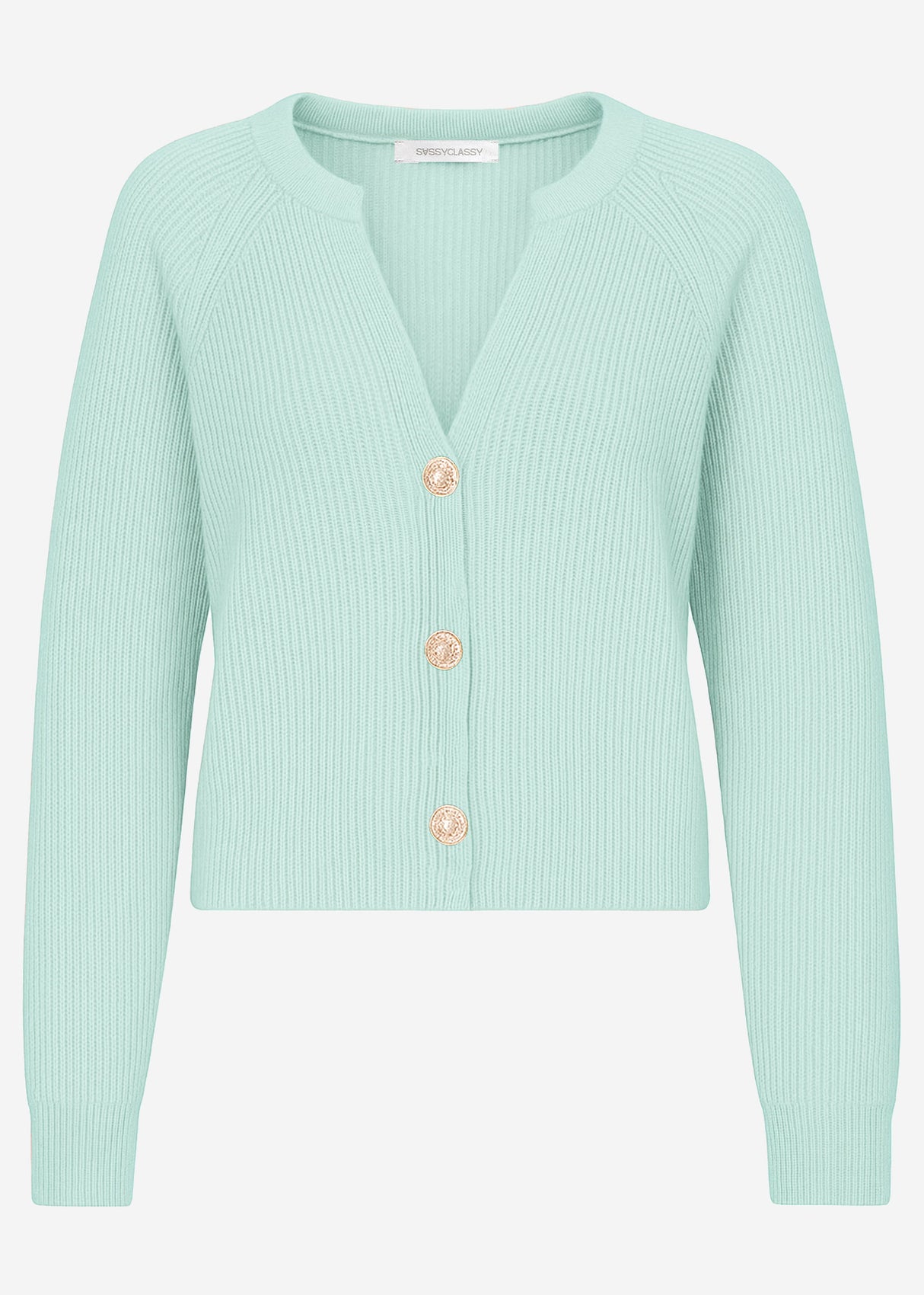 Cardigan with V -neck - sage green