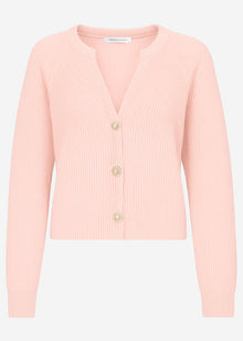 Cardigan mit V-Ausschnitt - altrosa
