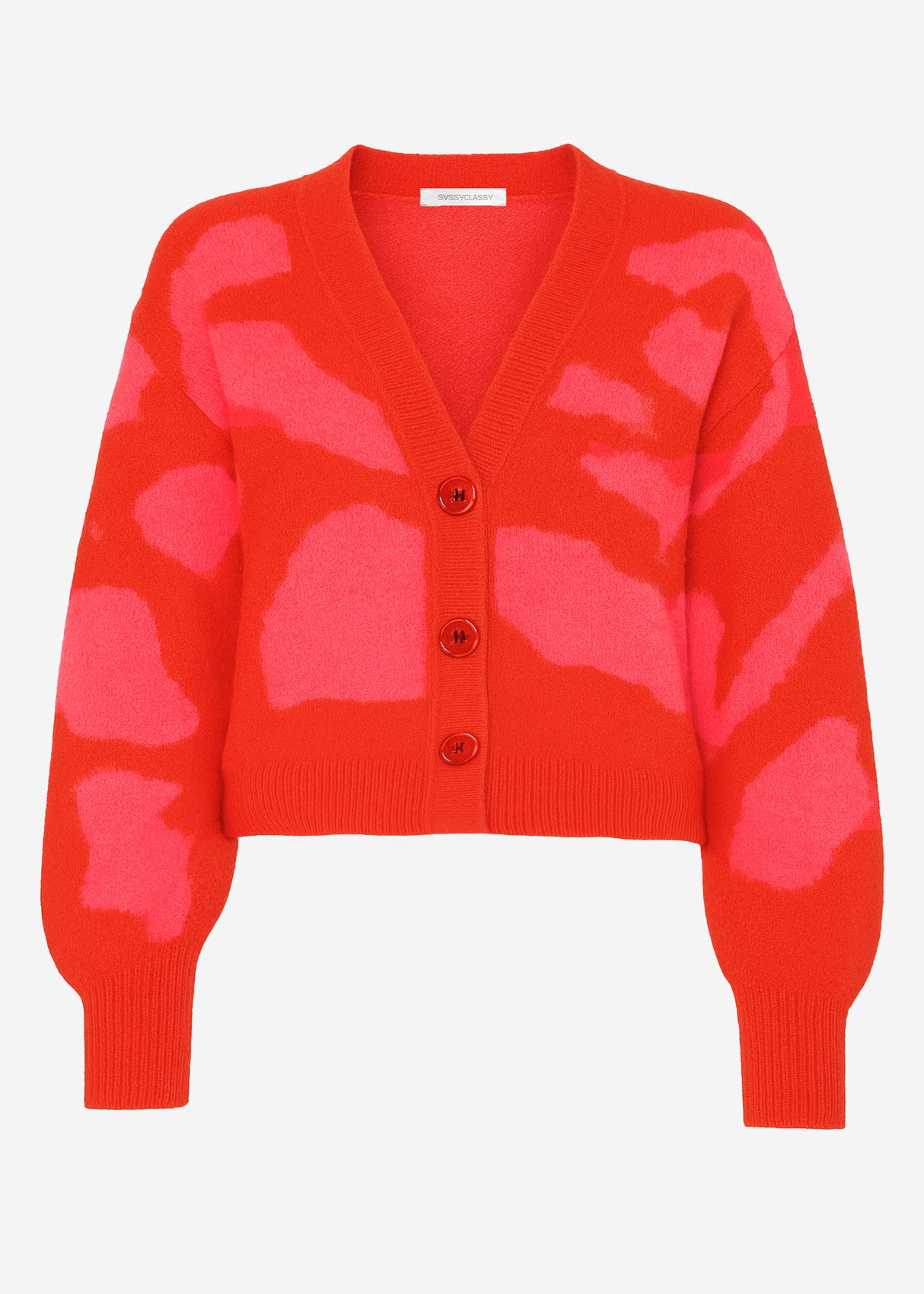 Cardigan with Animal print-pink-red