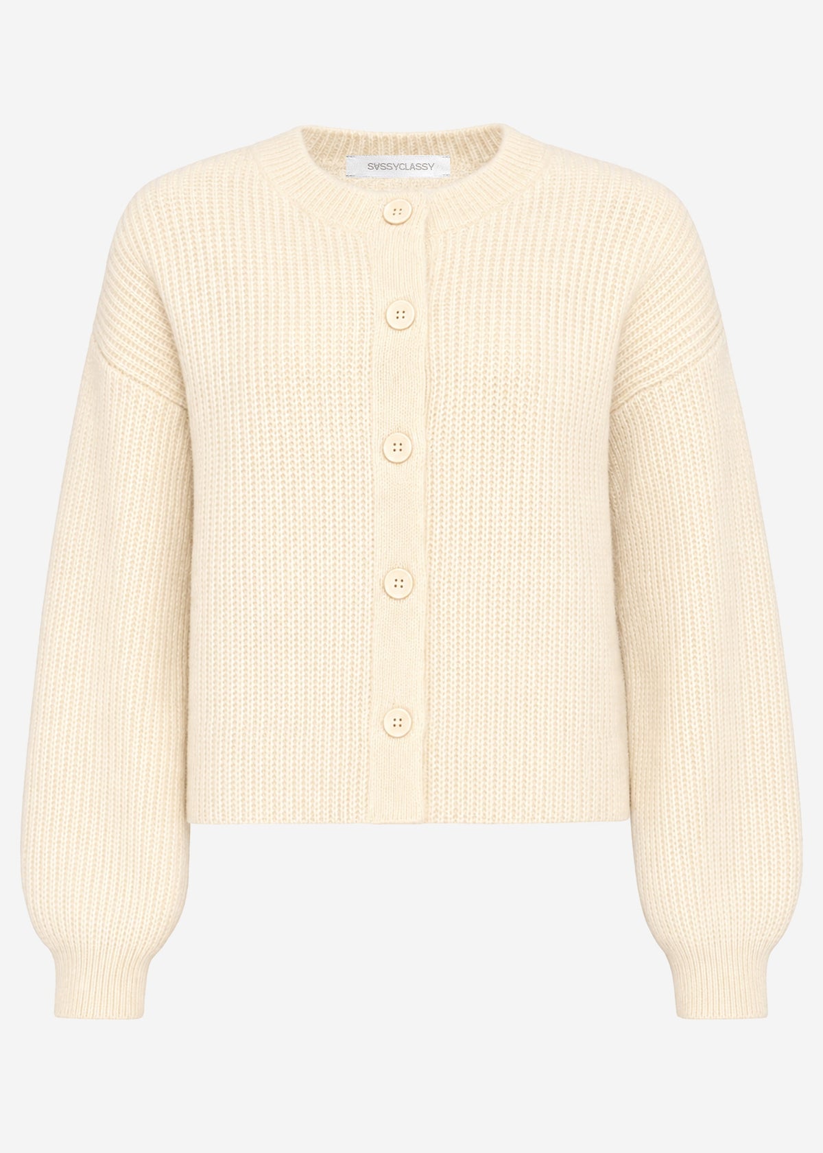Cardigan mit Rundhalsausschnitt - offwhite