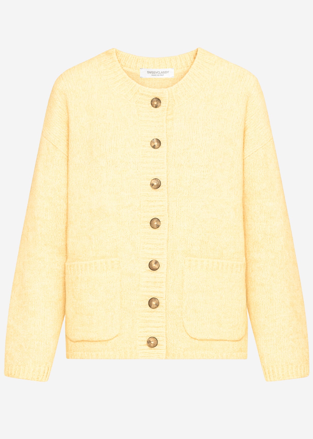 Part jacket with bags & large button placket - yellow