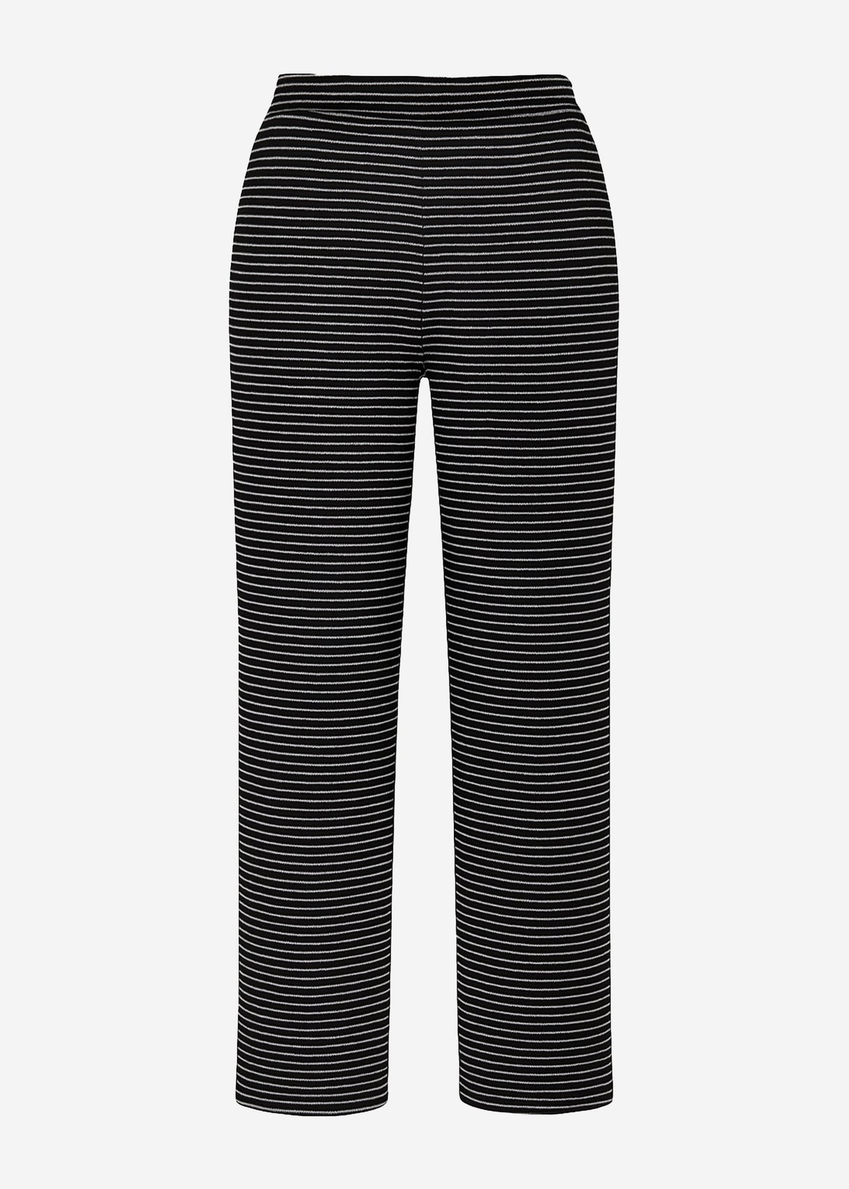Loungewear trousers with stripes - black