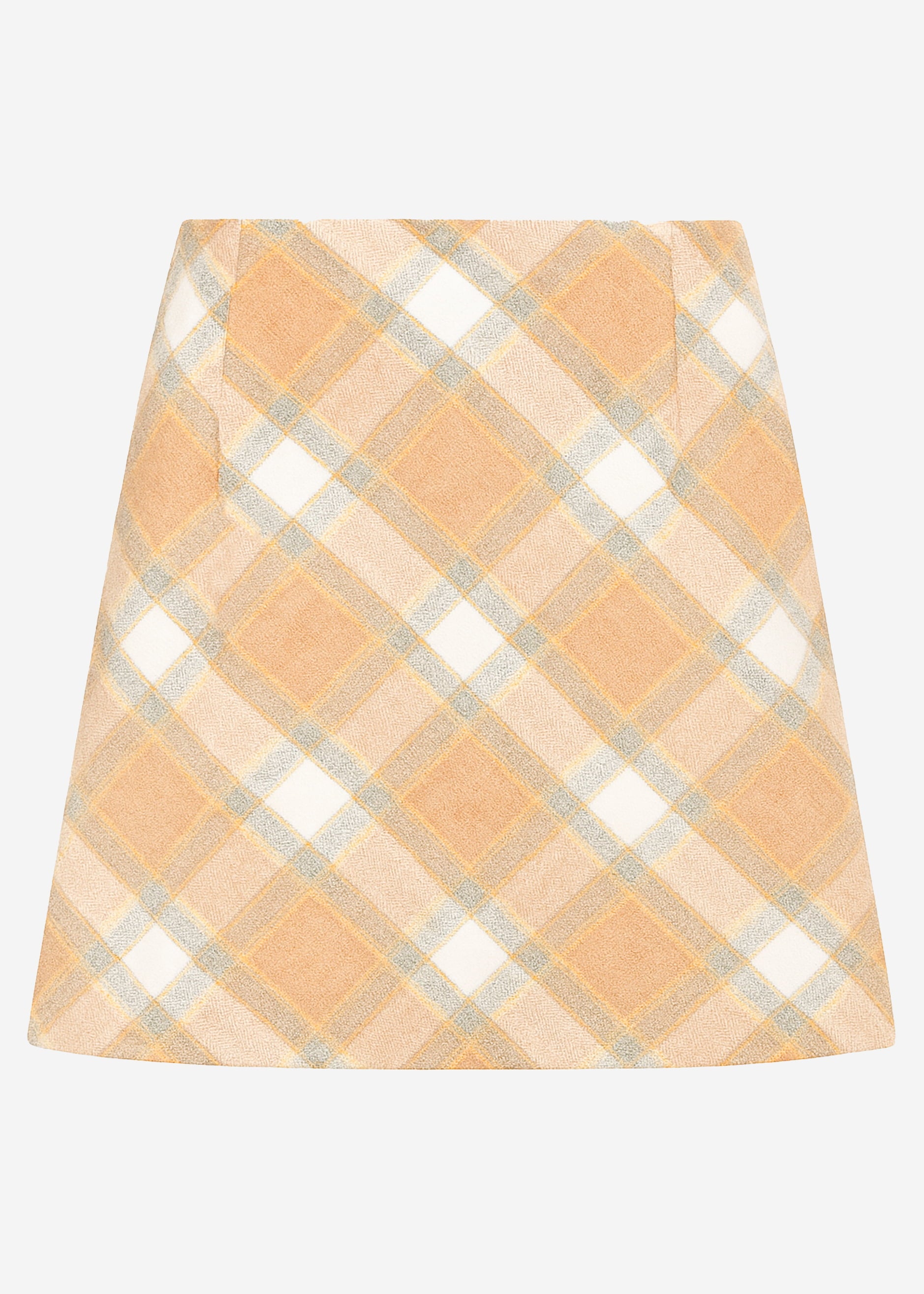 Mini Rock mit Karo-Muster - beige