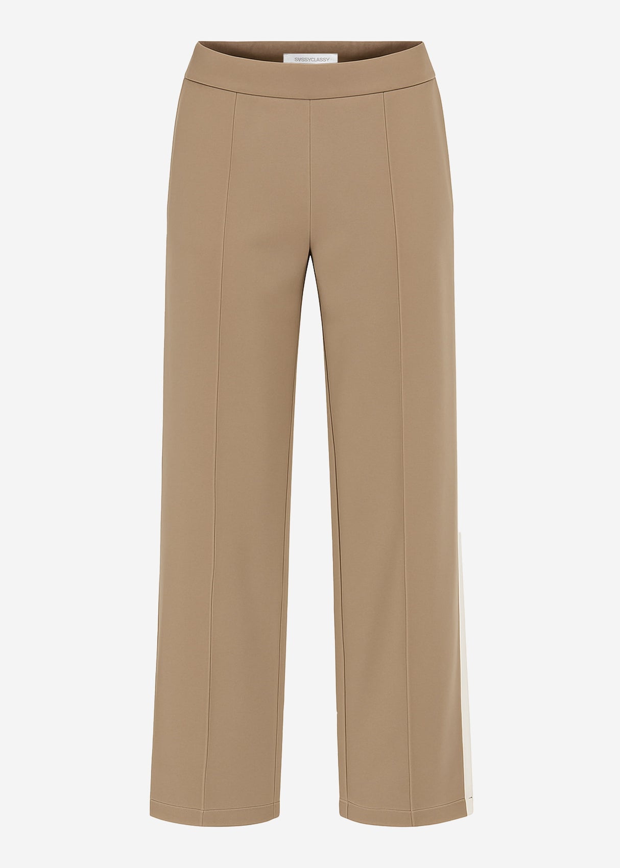 Casual Hose mit weißen Seitenstreifen - taupe