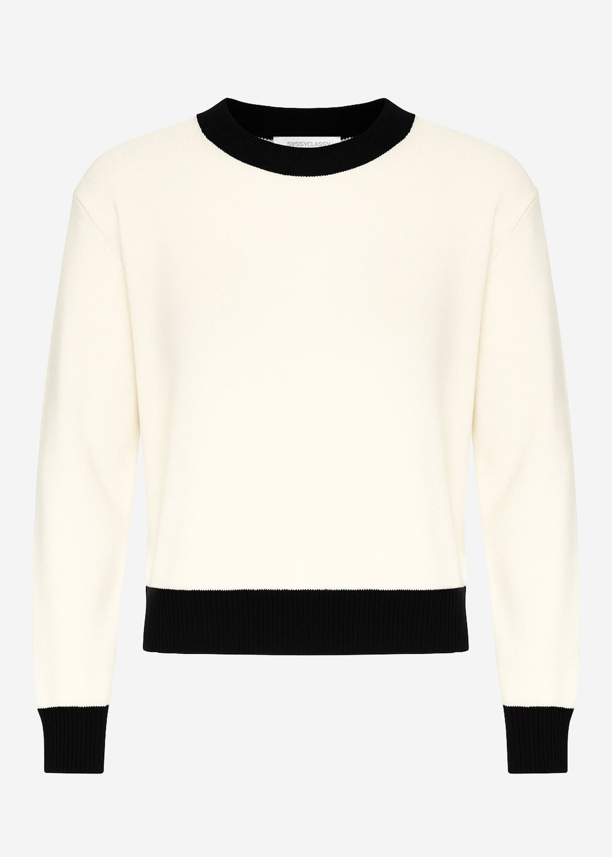 Sweater with black cuff details - off-white