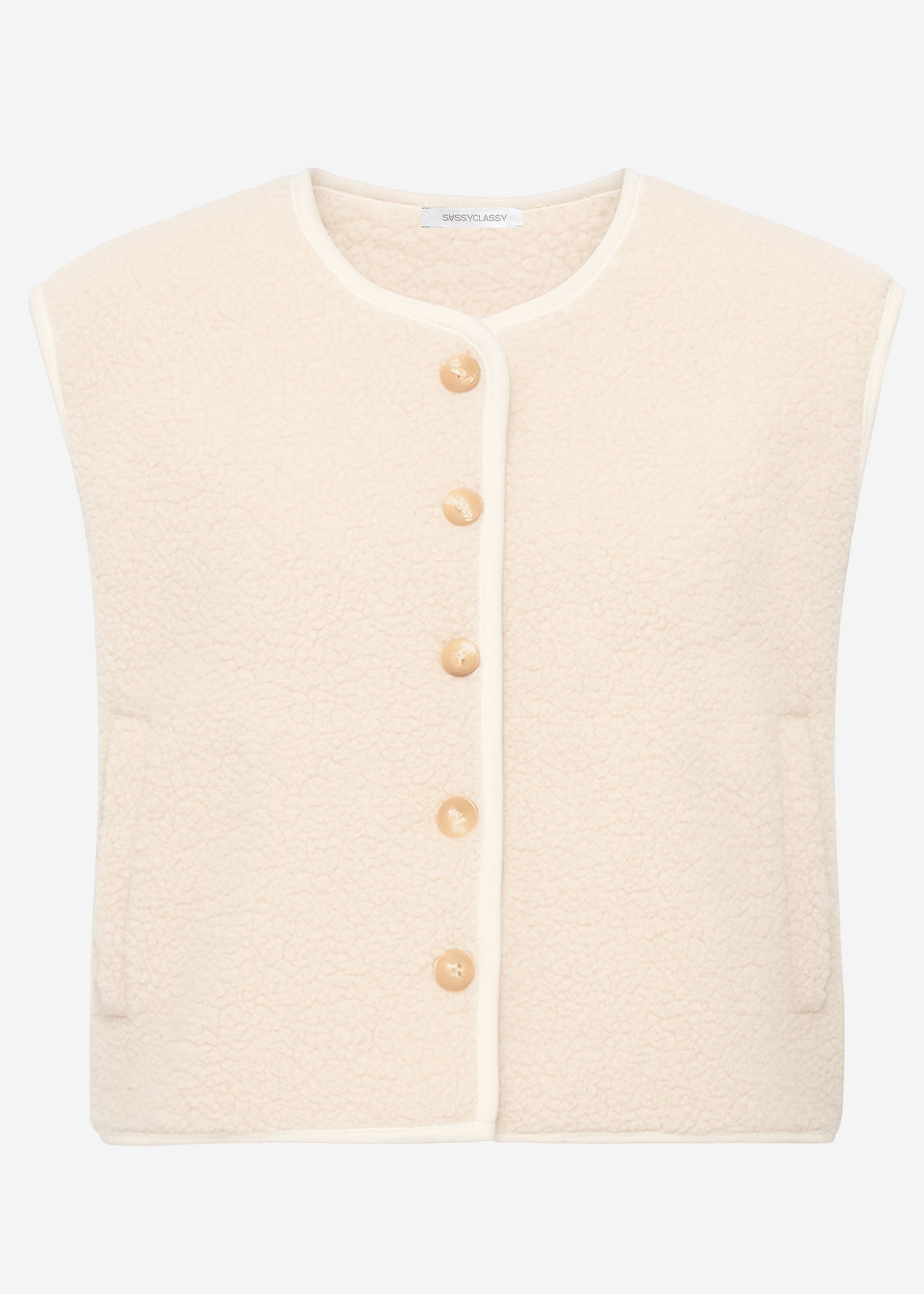 Teddy vest oversized - beige