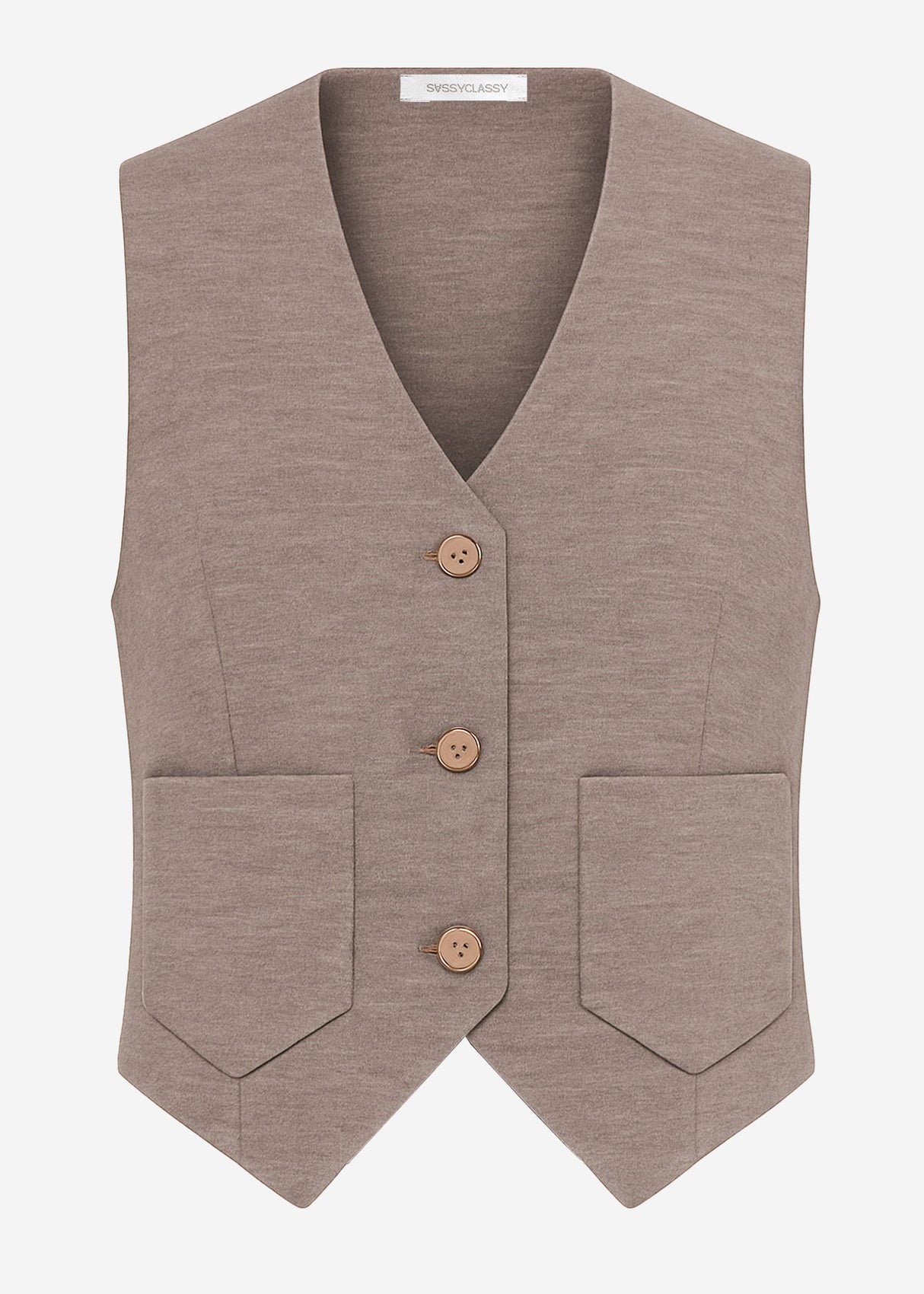 Vest with pockets - taupe