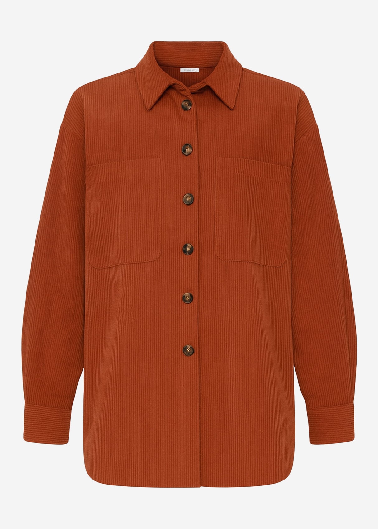 Corduroy shirt jacket - rust red