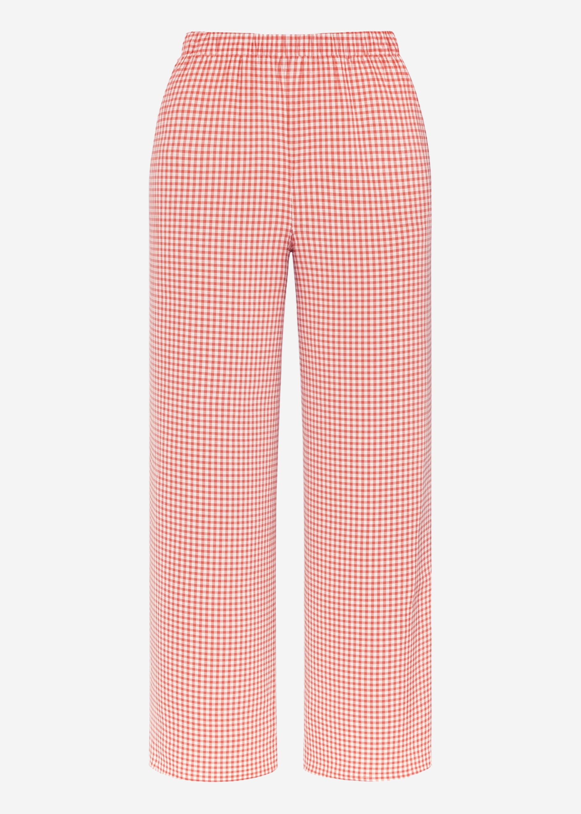 Pants with Vichy print - red