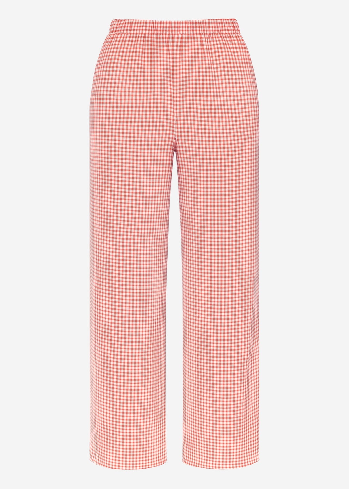 Pants with Vichy print - red