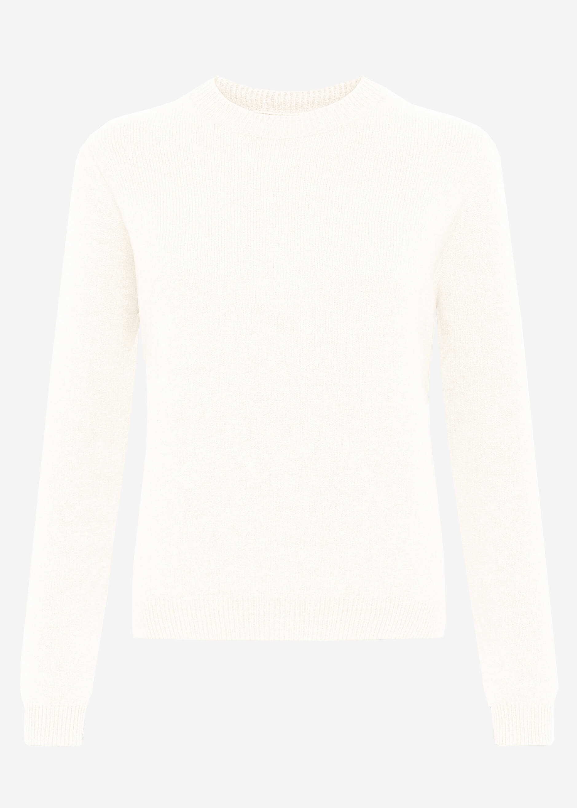 Strickpullover mit Zopfmuster-Detail - offwhite
