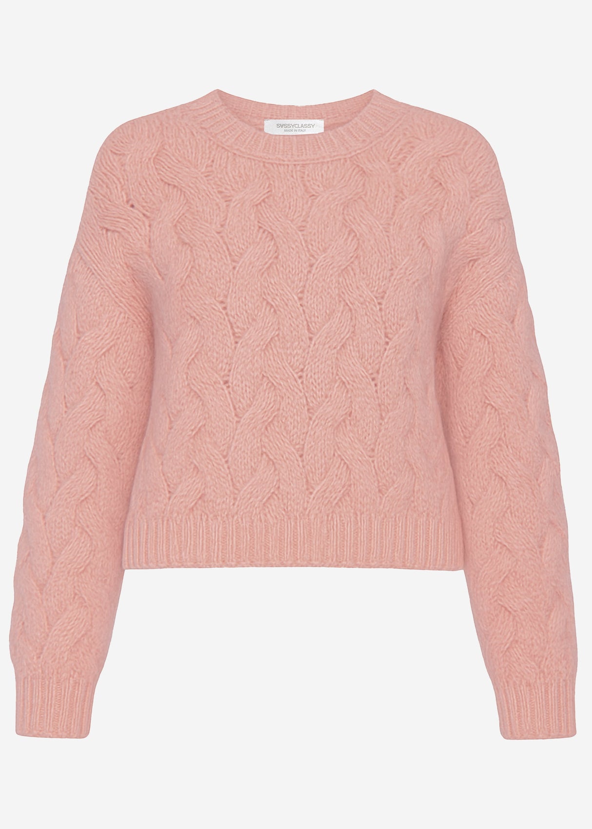 Cable knit sweater - pink