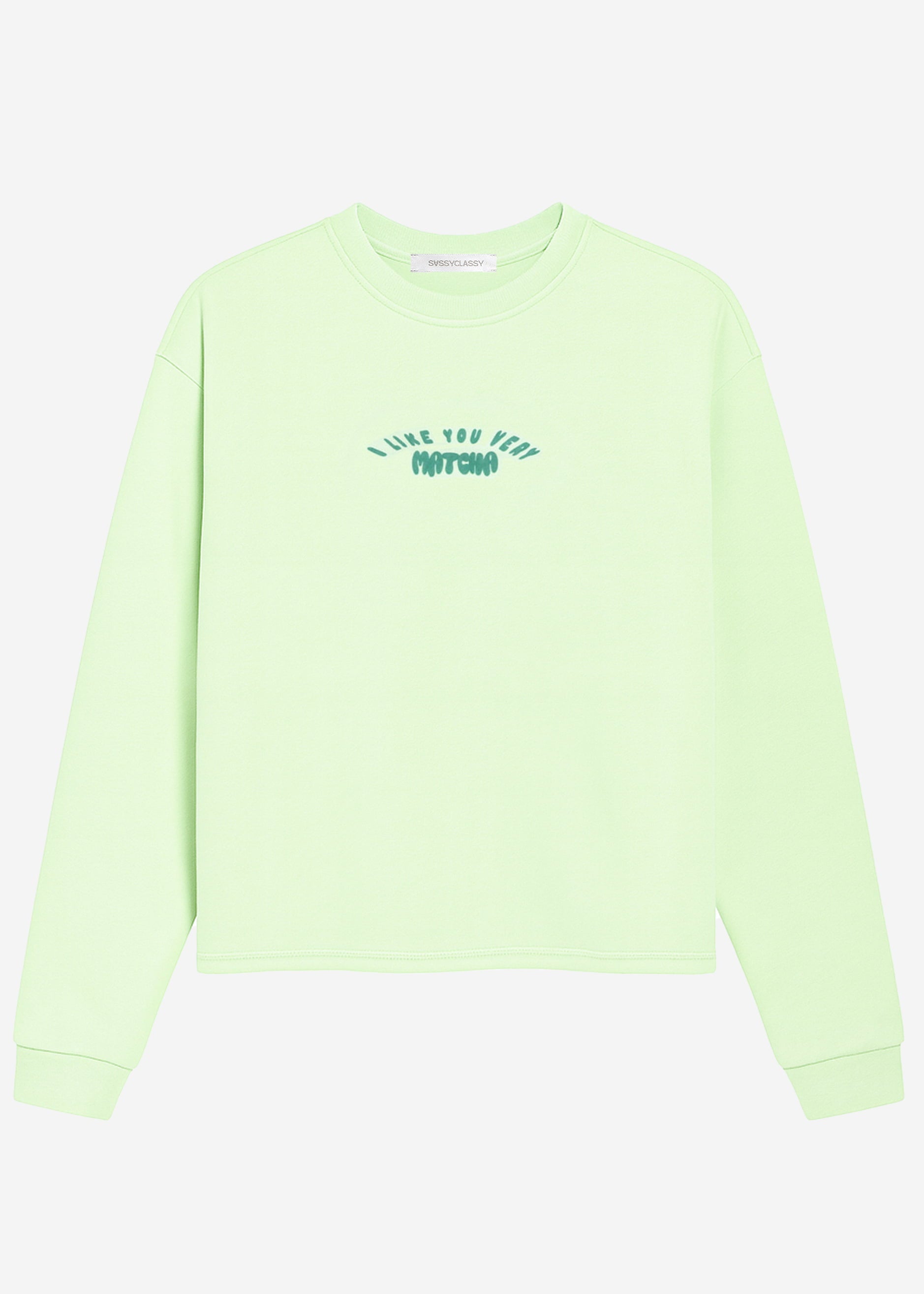 Sweatshirt with matcha print - green