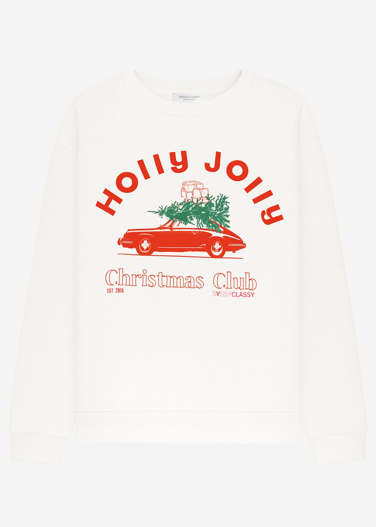 Oversized sweatshirt with X-MAS print - Off-white