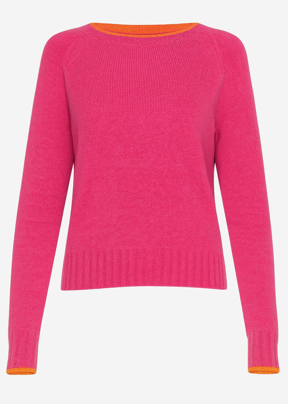 Sweater with raglan sleeves and contrasting details - pink