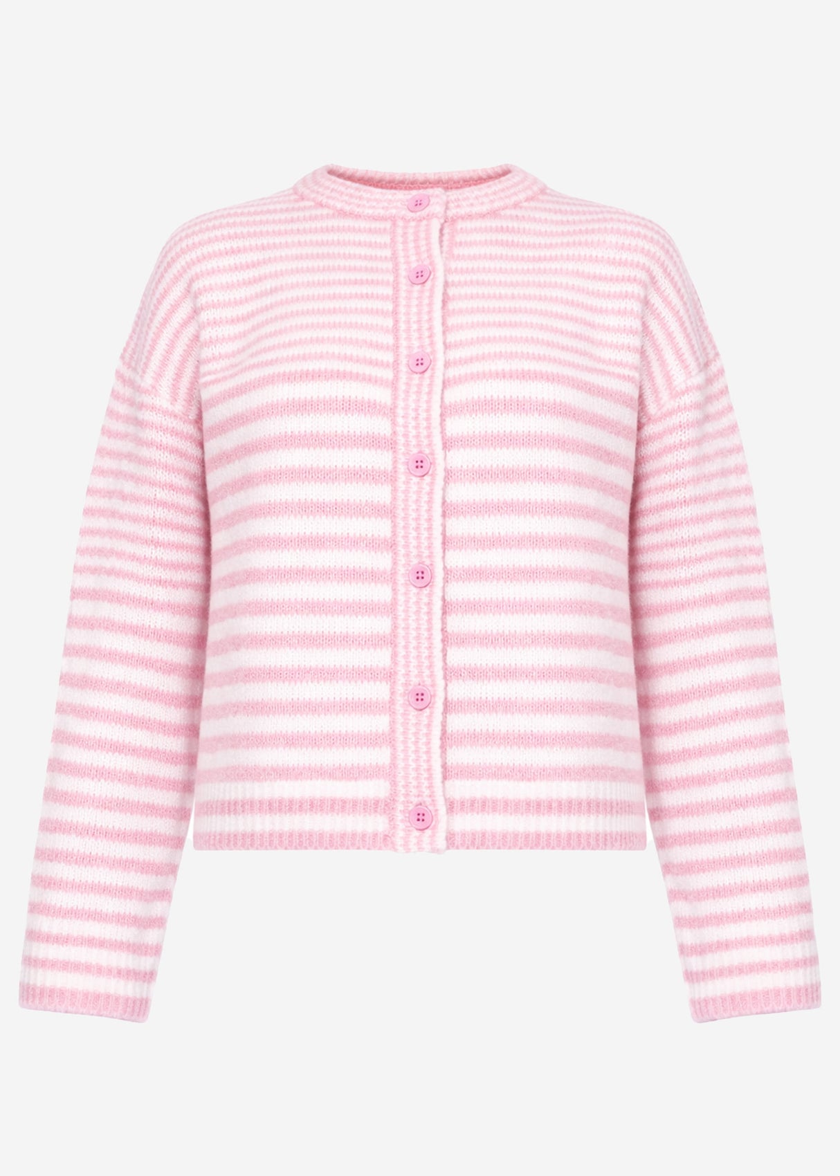 Cardigan with graphic stripe pattern - pink