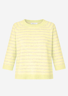 Striped knit top - yellow-taupe