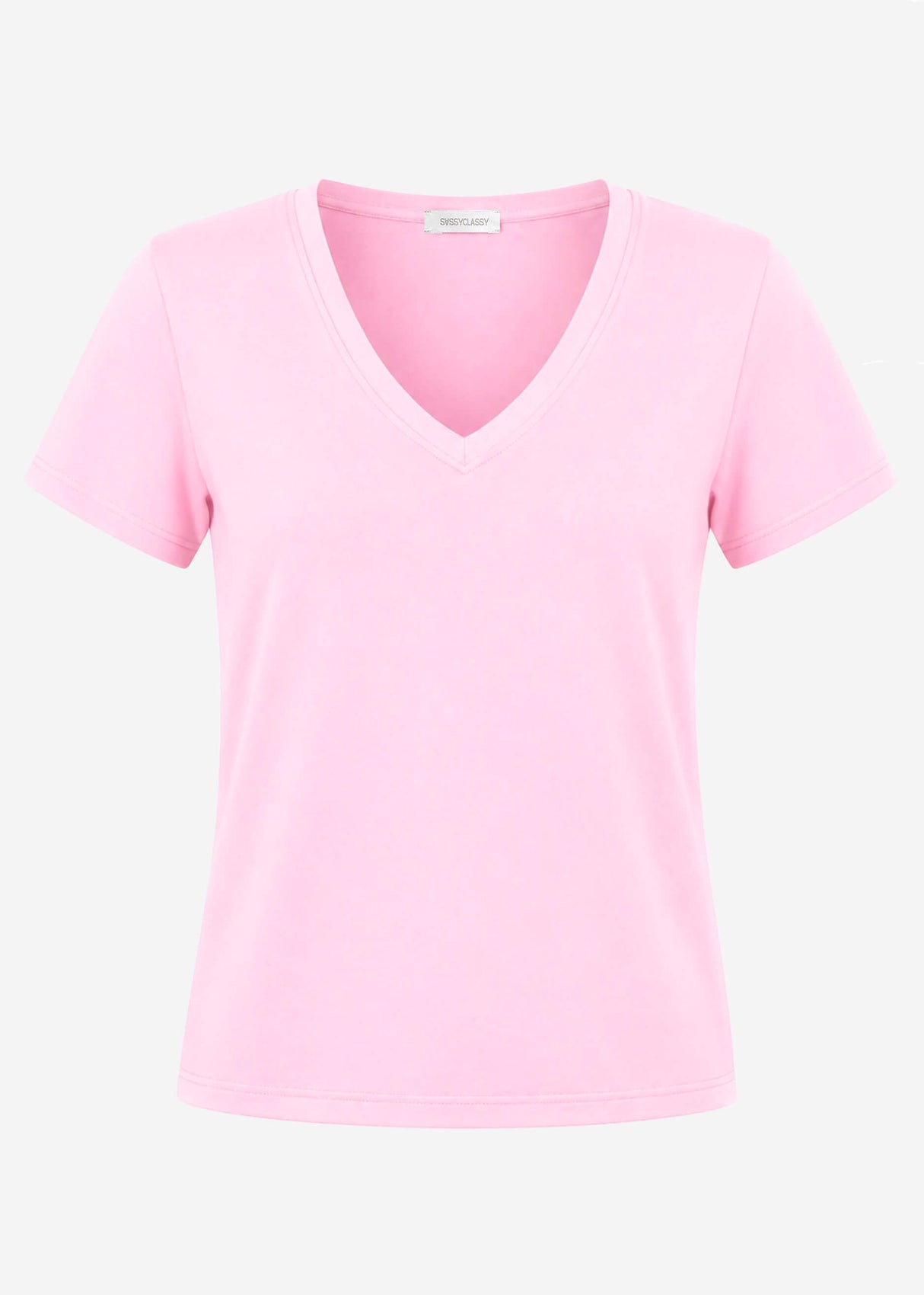T-Shirt mit V-Ausschnitt - rosa