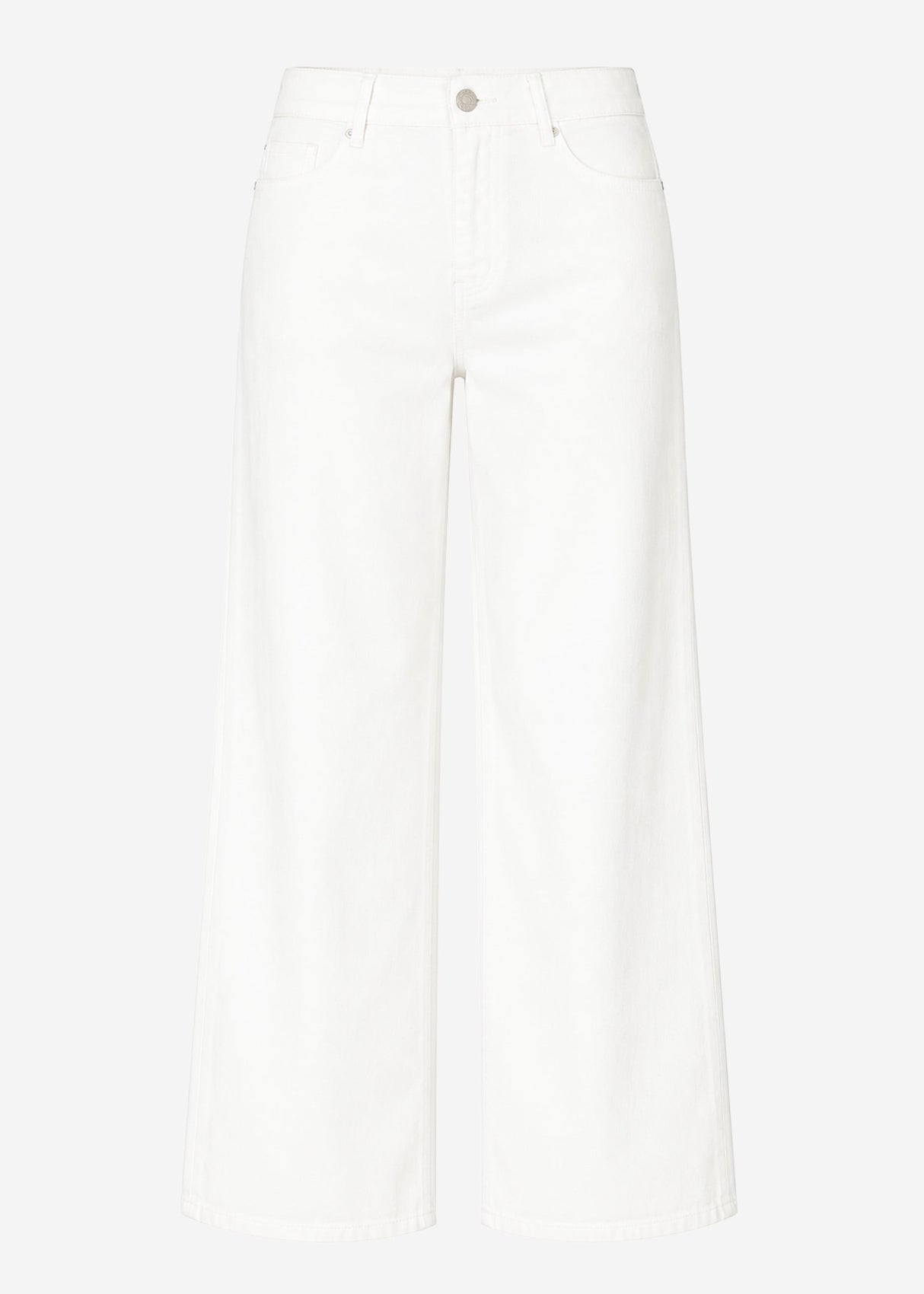 Highwaist Baumwoll-Hose mit weitem Bein - offwhite