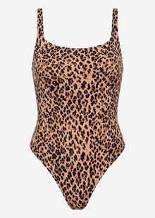 Bodysuit Soft Shapewear mit String und Leo-Print - braun