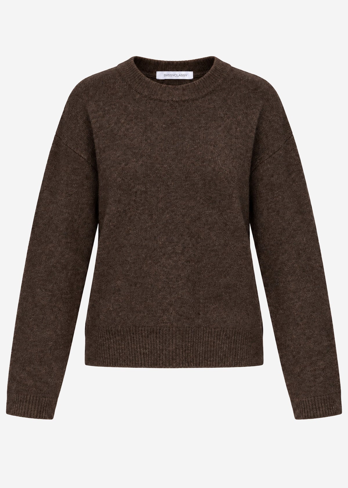 Classic crew neck jumper - dark brown