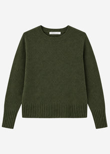 Feinstrickpullover mit Strukturmuster - grün