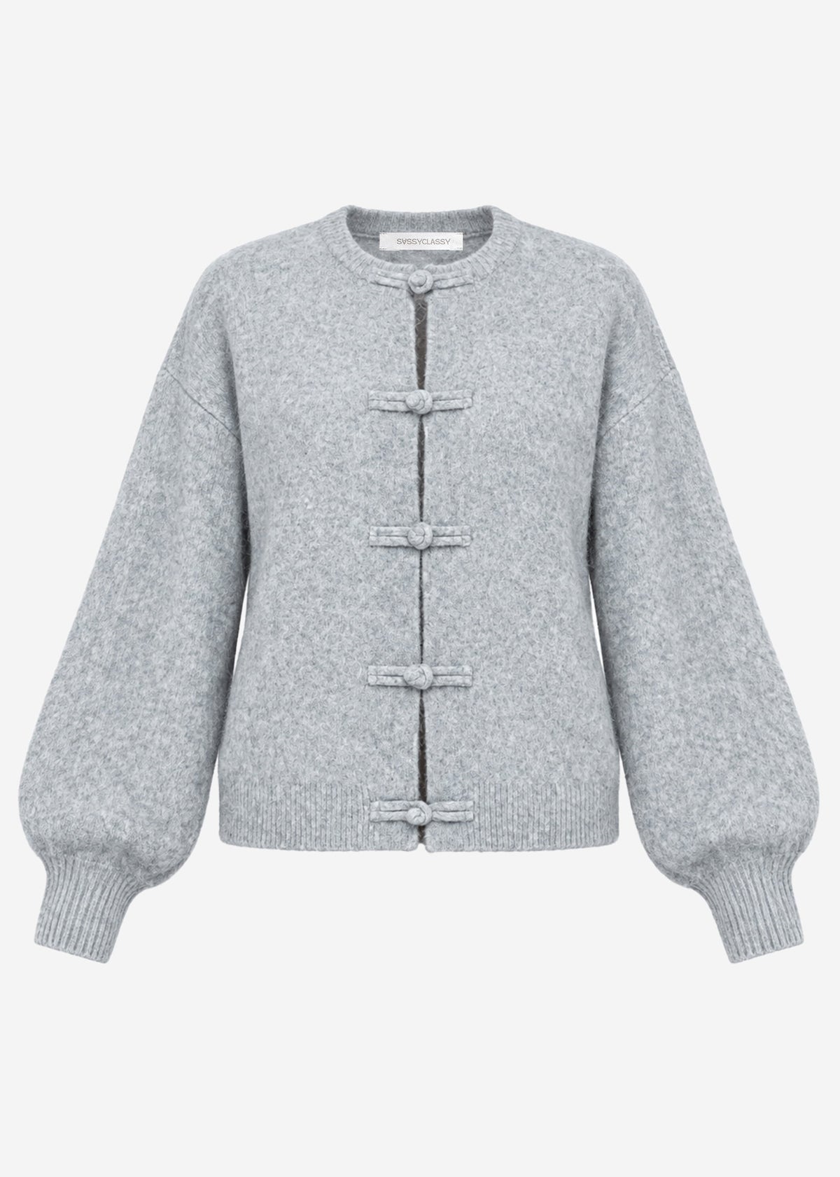 Strickjacke mit Knebelverschluss - grau