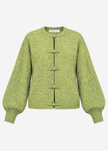 Strickjacke mit Knebelverschluss - grün