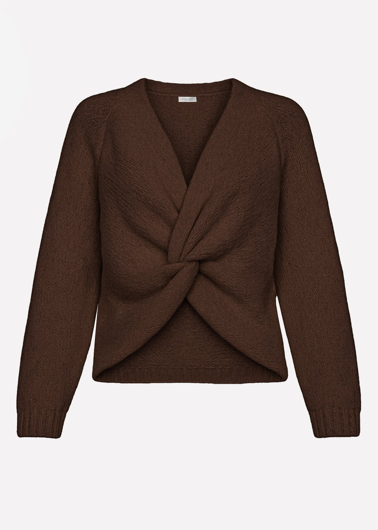 Knitted sweater with knot detail - brown