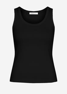 Tank Top mit Ausschnitt - schwarz