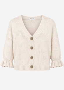 Cardigan with three-quarter sleeves - light beige