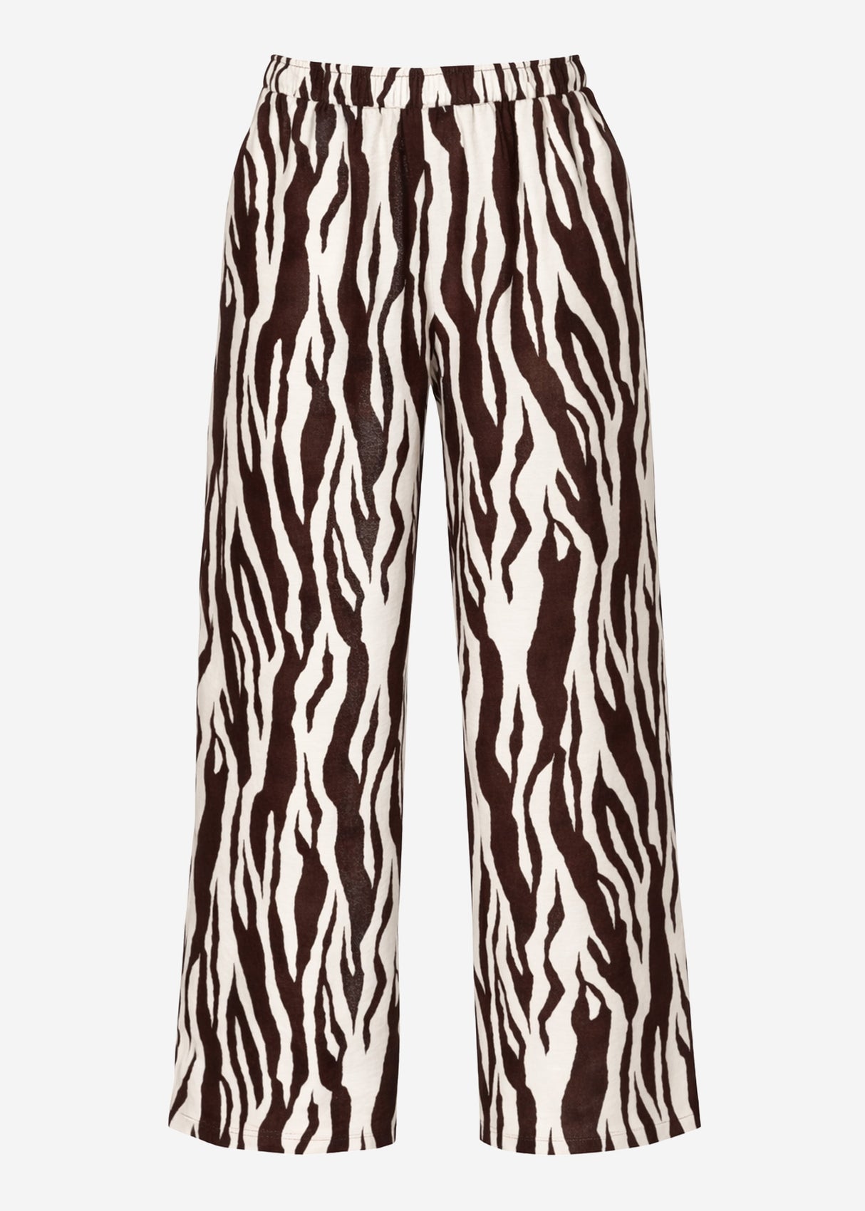 Viscose trousers with zebra print - brown