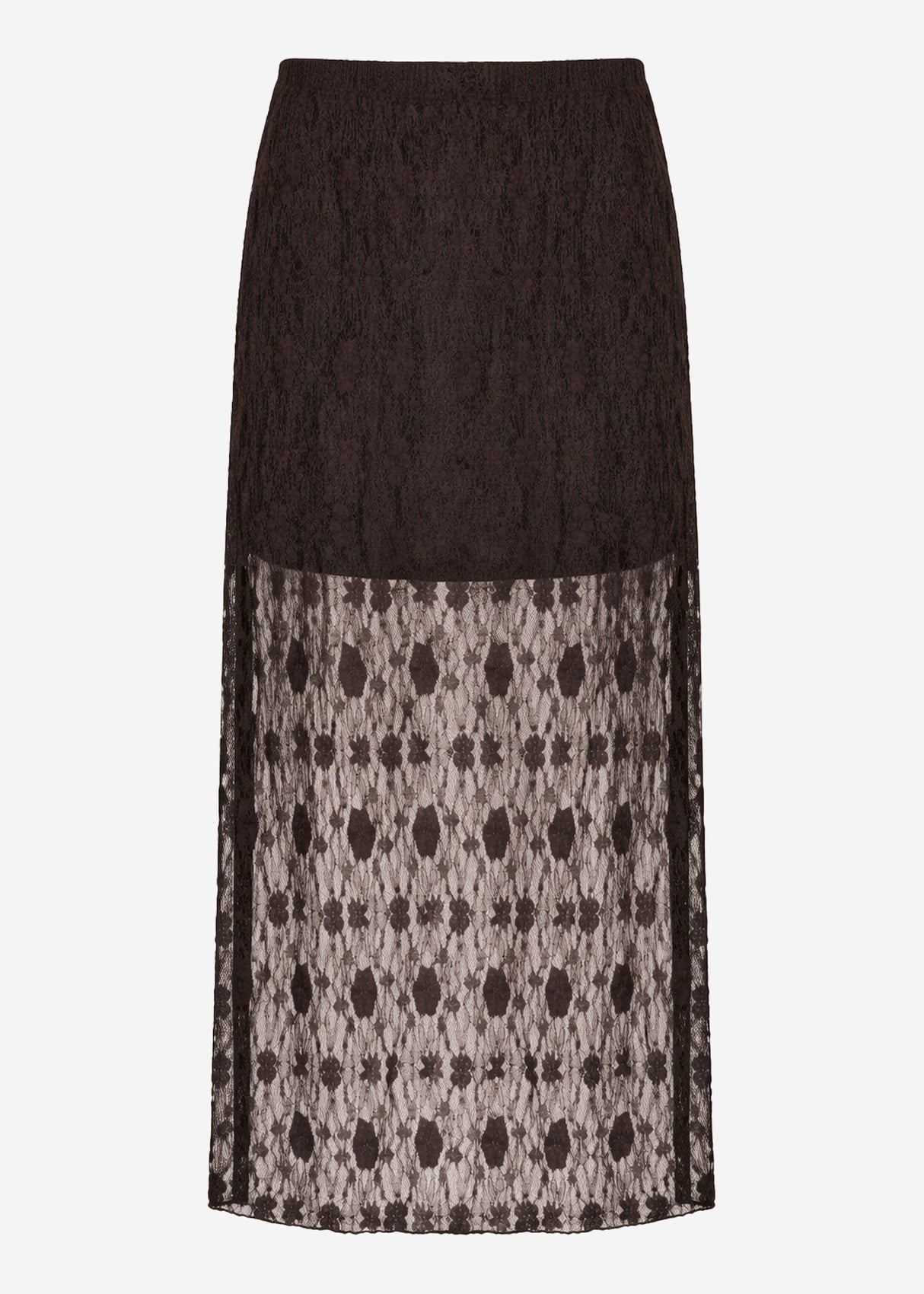 Long lace skirt - brown