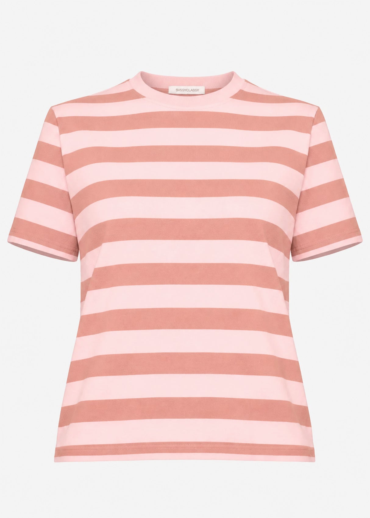 T-Shirt mit Blockstreifen - rosa-braun
