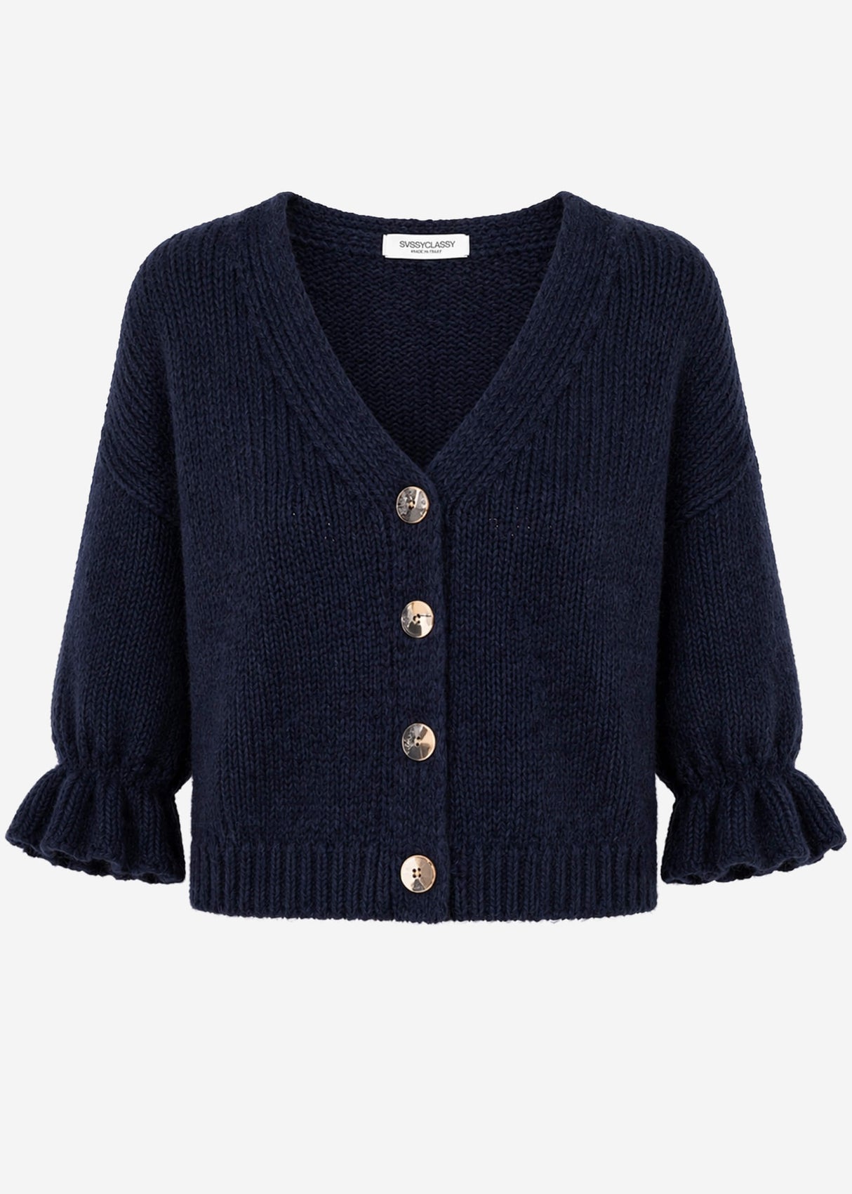Strickjacke mit 3/4-Ärmeln - dunkelblau