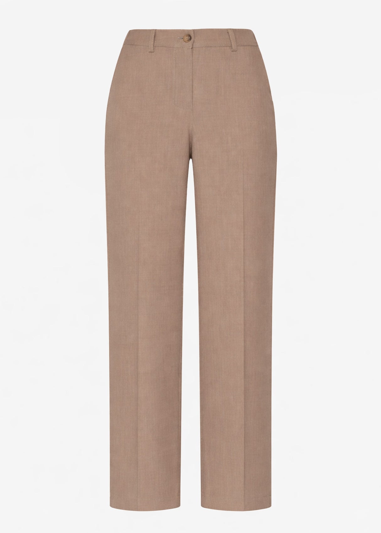 High Waist Hose mit geradem Bein - dunkelbeige