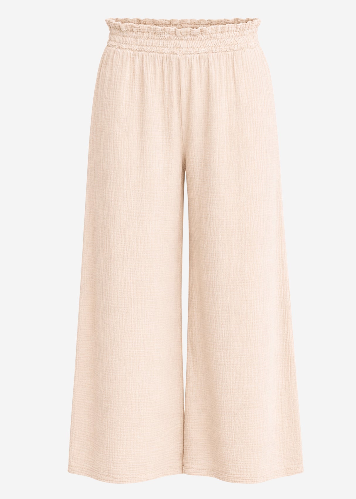 Musselin Hose mit weitem Bein - beige